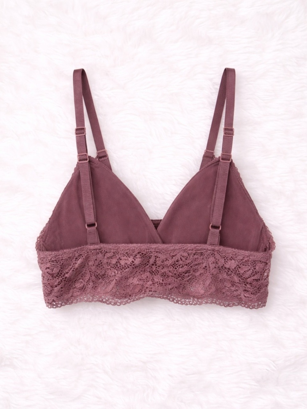 Adrienne Vittadini Studio Lace Bralette Small Mauve Pink Coquette Lounge Y2K - Picture 2 of 3